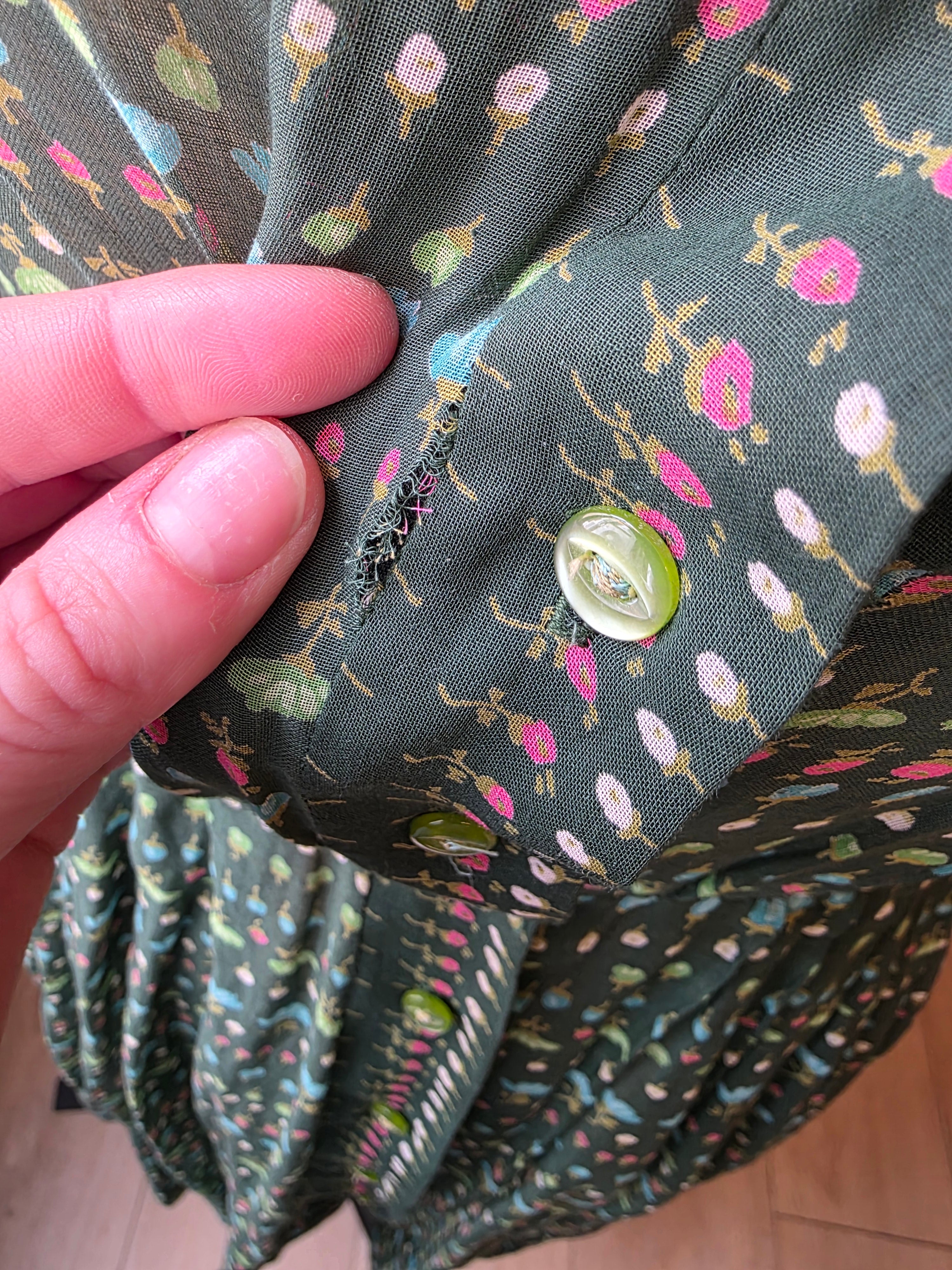 Vintage 1950s Sheer Floral Shirtwaister by Styled by Lynbrook – UK 10