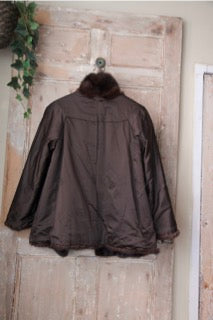 Vintage 1950s dark Mink sleek fur coat - original swing - brown mink