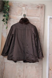 Vintage 1950s dark Mink sleek fur coat - original swing - brown mink