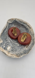 Vintage 1940s bakelite amber clip on earrings