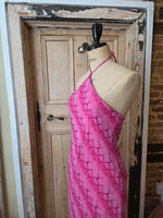 Load image into Gallery viewer, Vintage Y2K New Look Pink Snake Print Handkerchief Midi Dress | Halterneck | UK 12
