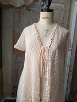 Load image into Gallery viewer, Vintage 1960s Sheer Negligee Blush Lace Peignoir
