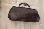 Load image into Gallery viewer, Vintage 1930s brown Leather gladstone top handle doctors bag
