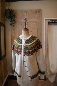 Vintage 1970s fairisle cardigan  - button down -  wool