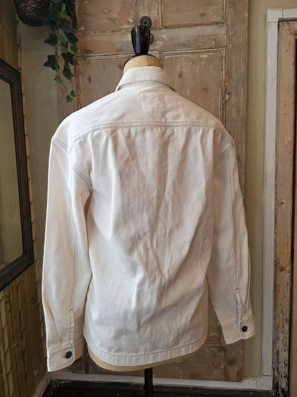 Vintage-Style 1950s White Denim Chore Jacket – NEXT