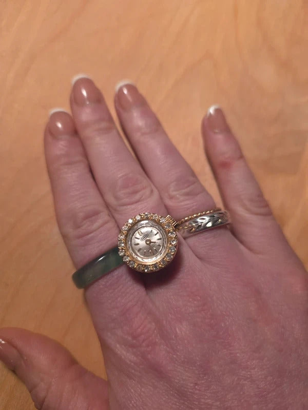 Vintage Onkyo Mechanical swiss Watch Ring – 1950s/60s