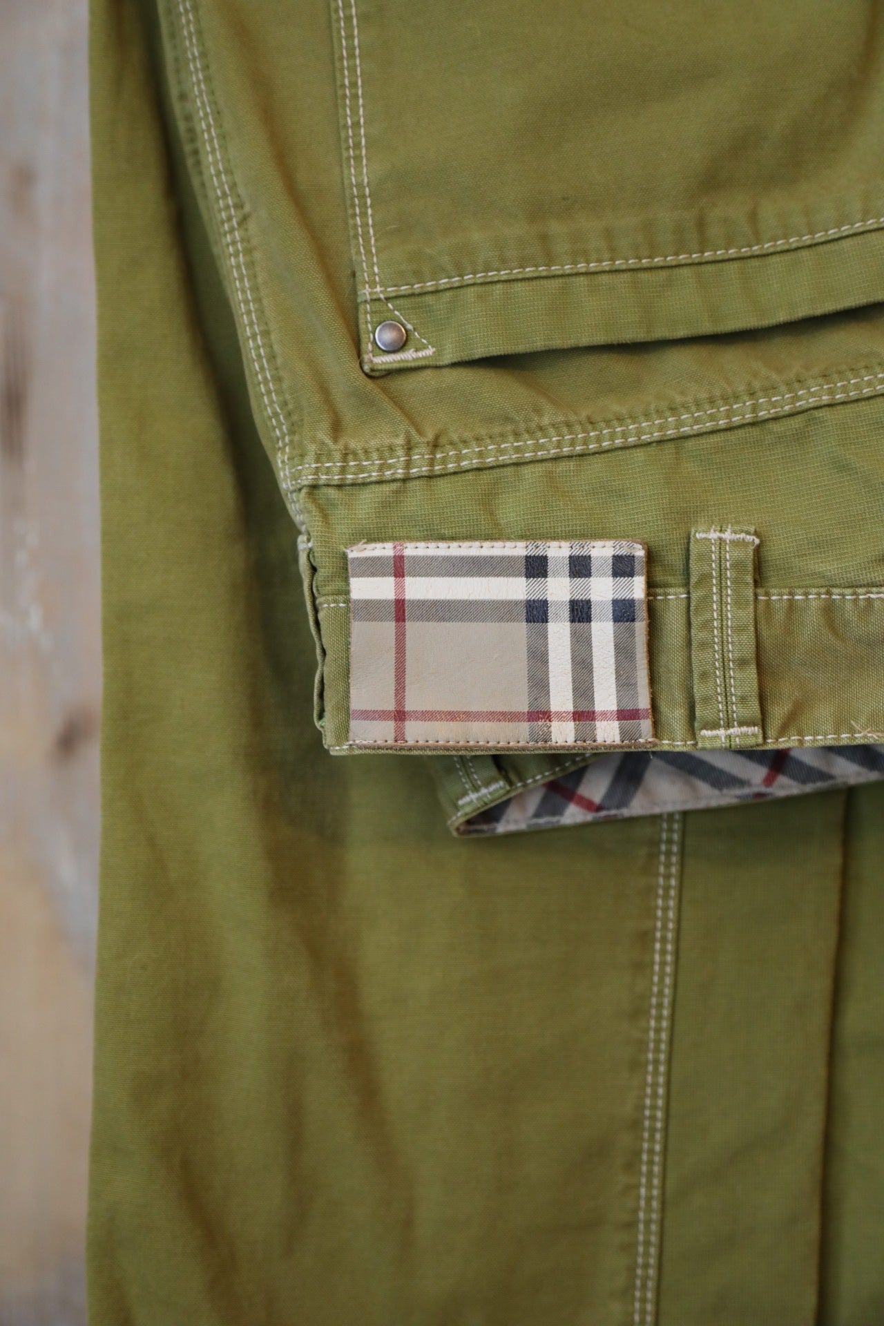 Vintage Y2K Green Burberry trousers - cotton denim UK8