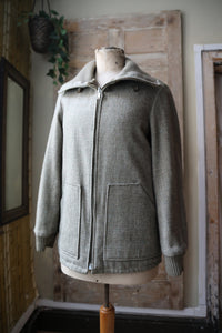 Vintage 1970s Handmade Corduroy & Tweed Coat – Green – Reversible Small Jacket