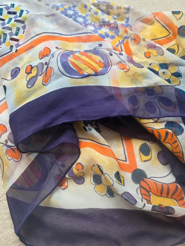 Vintage Per Spook Silk Scarf – Signed Designer Print