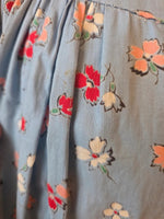 Load image into Gallery viewer, Vintage 1930s Cotton Housecoat / Floral Dressing Gown – Blue Print – Red Buttons
