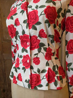 Load image into Gallery viewer, Vintage 1980s/90s Joliet Red Rose Print Blouse approx UK 12
