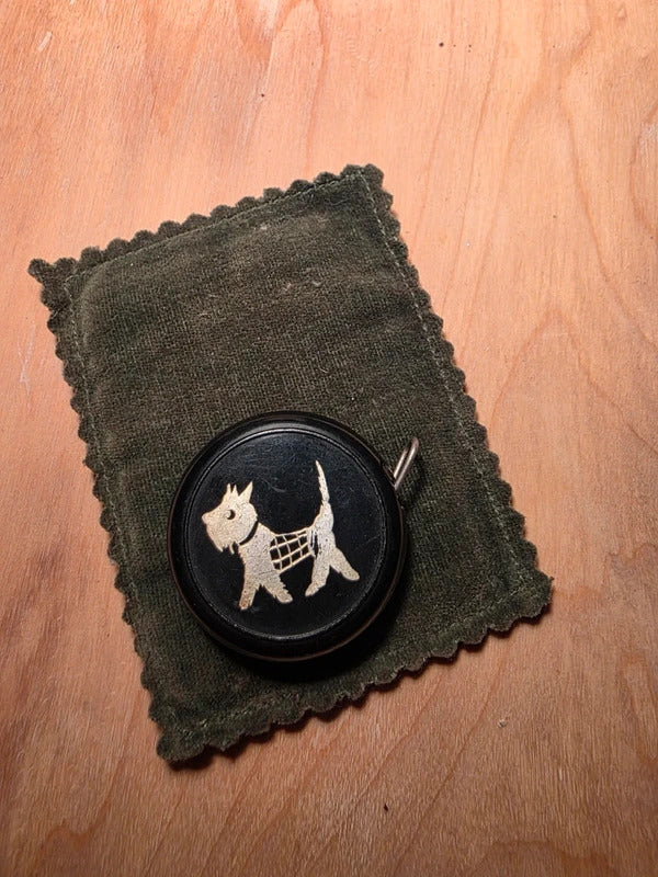 Vintage Dean Terrier Tape Measure – Made in England – 1930s Bakelite Sewing Tool