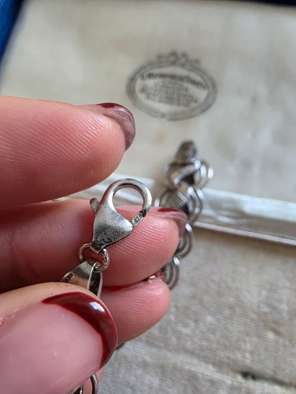 Vintage Sterling Silver danish? Textured Link Bracelet