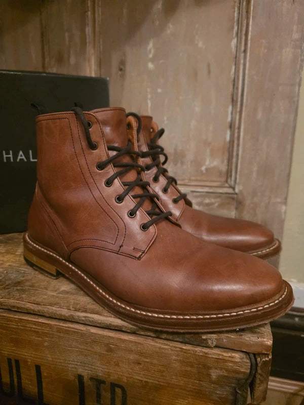 Nigel Hall Leather Lace-Up Boots uk8