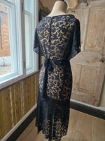Load image into Gallery viewer, Antique Lace Maxi dress Vintage 1930s Black Lace Dress
