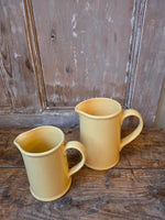 Load image into Gallery viewer, Vintage 1950s Ceramic Kitchen Jugs Lemon Yellow Pair
