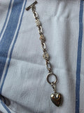 Y2k Juicy Couture Silver Tone Charm Bracelet – Heart Logo