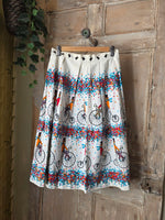 Load image into Gallery viewer, Vintage 1950s Sportaville Novelty Print Cotton Skirt – Bicycle Print – S
