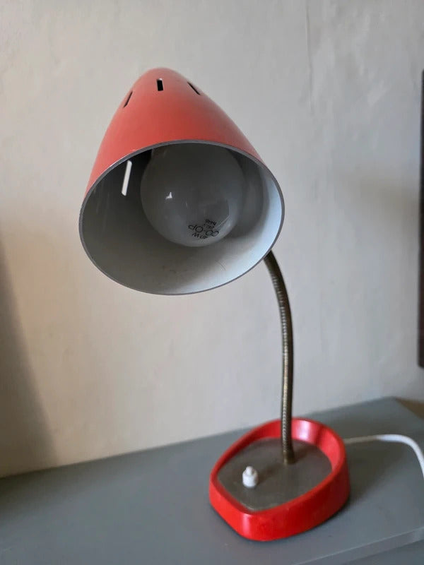 Vintage 1960s Pifco Red Desk Lamp – Made in England