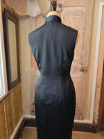 Load image into Gallery viewer, Vintage 1960s Black &amp; Gold Hand-Beaded Cheongsam Dress
