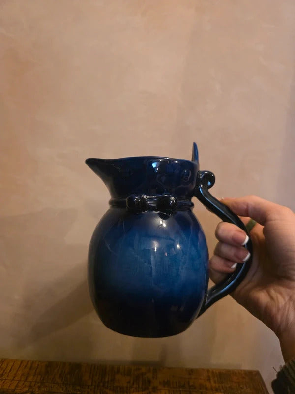 Vintage 1930s deco Tony Wood Blue Glaze cat Jug
Stamped: Tony Wood – Staffordshire, England