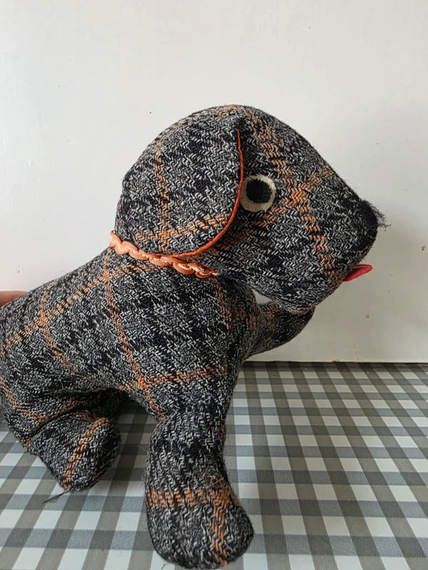 Vintage 1960s Weighted Fabric Dog Toy / Doorstop