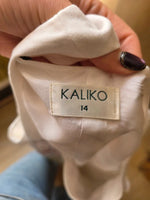 Load image into Gallery viewer, Vintage Y2K Kaliko White Linen Floral Appliqué Vest Top UK 12
