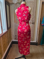 Load image into Gallery viewer, Vintage Y2K Principles Red Satin Brocade Cheongsam Maxi Dress UK8/10
