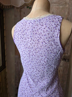 Load image into Gallery viewer, Vintage Y2K Sportstaff Lilac Ditsy Floral Midi Dress UK 8
