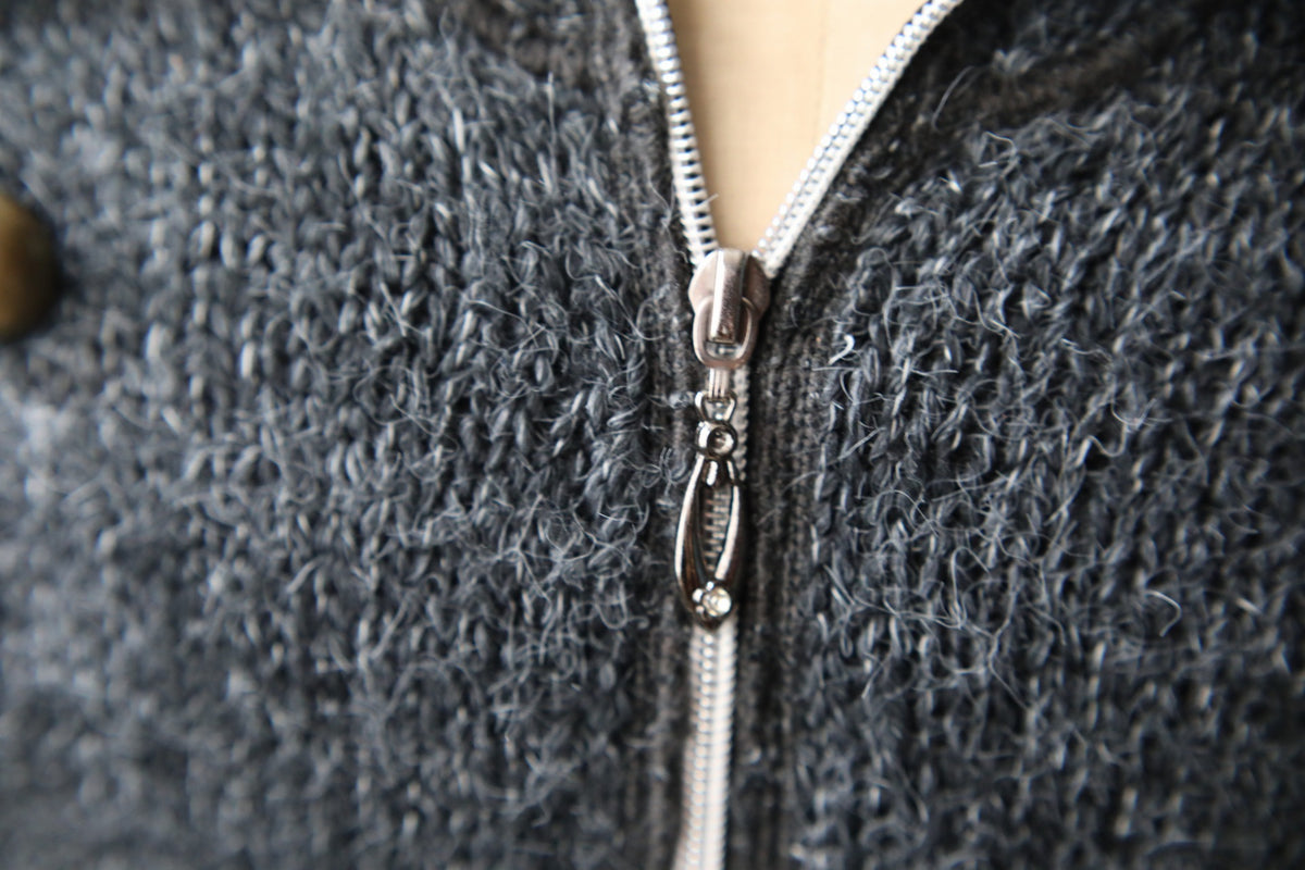 Vintage Y2k steampunk victoriana wool mix zip through cardigan.