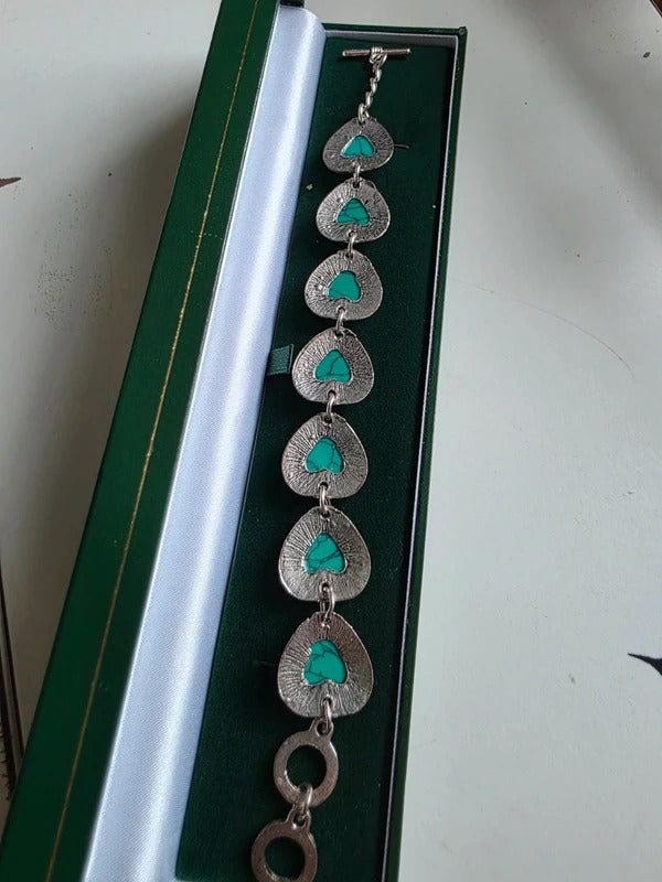 Vintage 1970s Western-Style Turquoise Look Bracelet