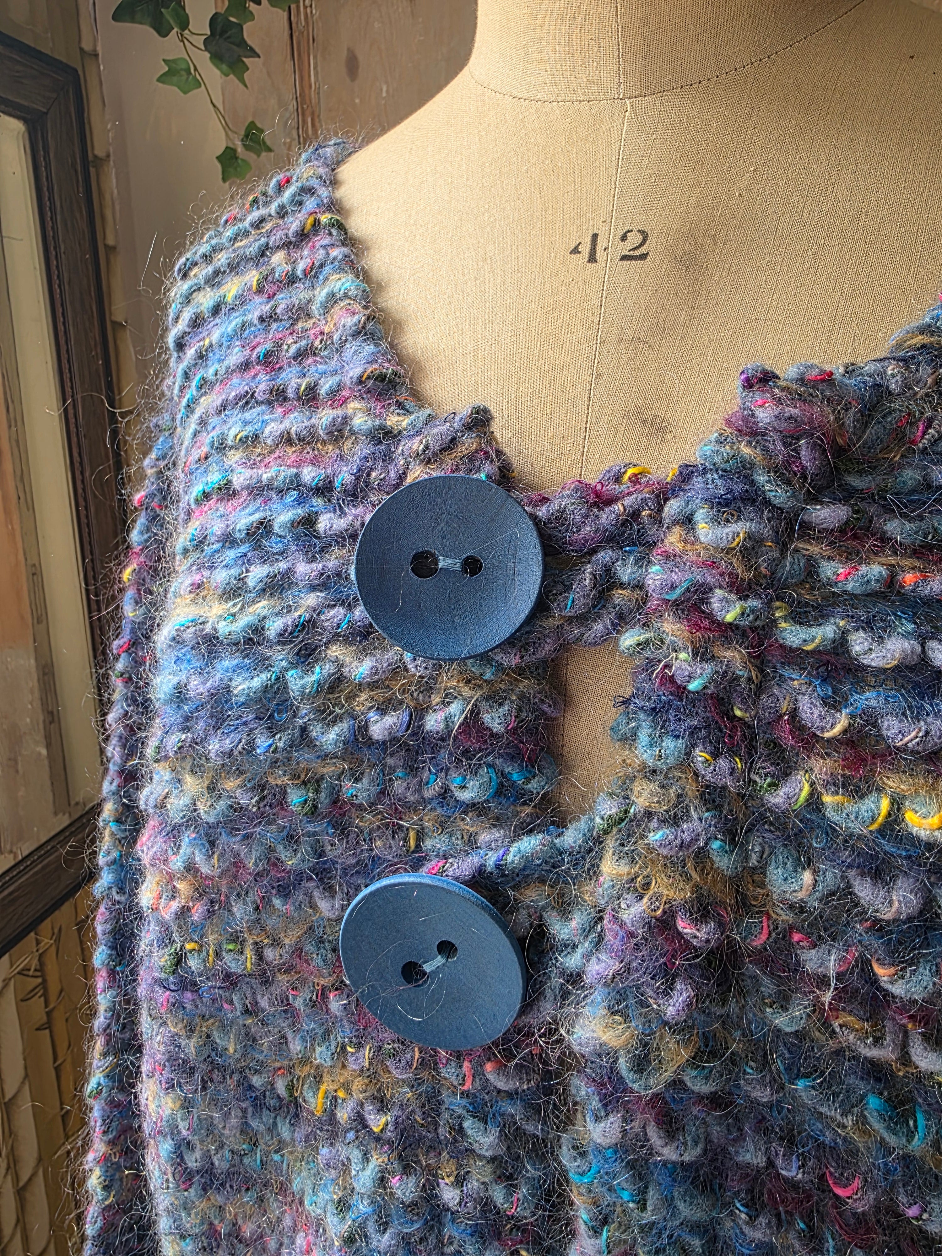 Vintage Chunky Knit Wool Cardigan by Shepard's Linen Clothing – UK 14/16
