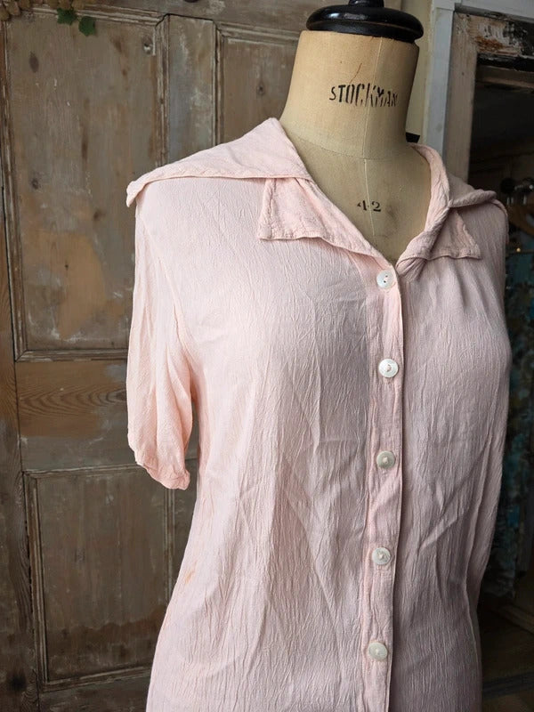 Vintage Ghost Pastel Pink Sailor Collar Blouse