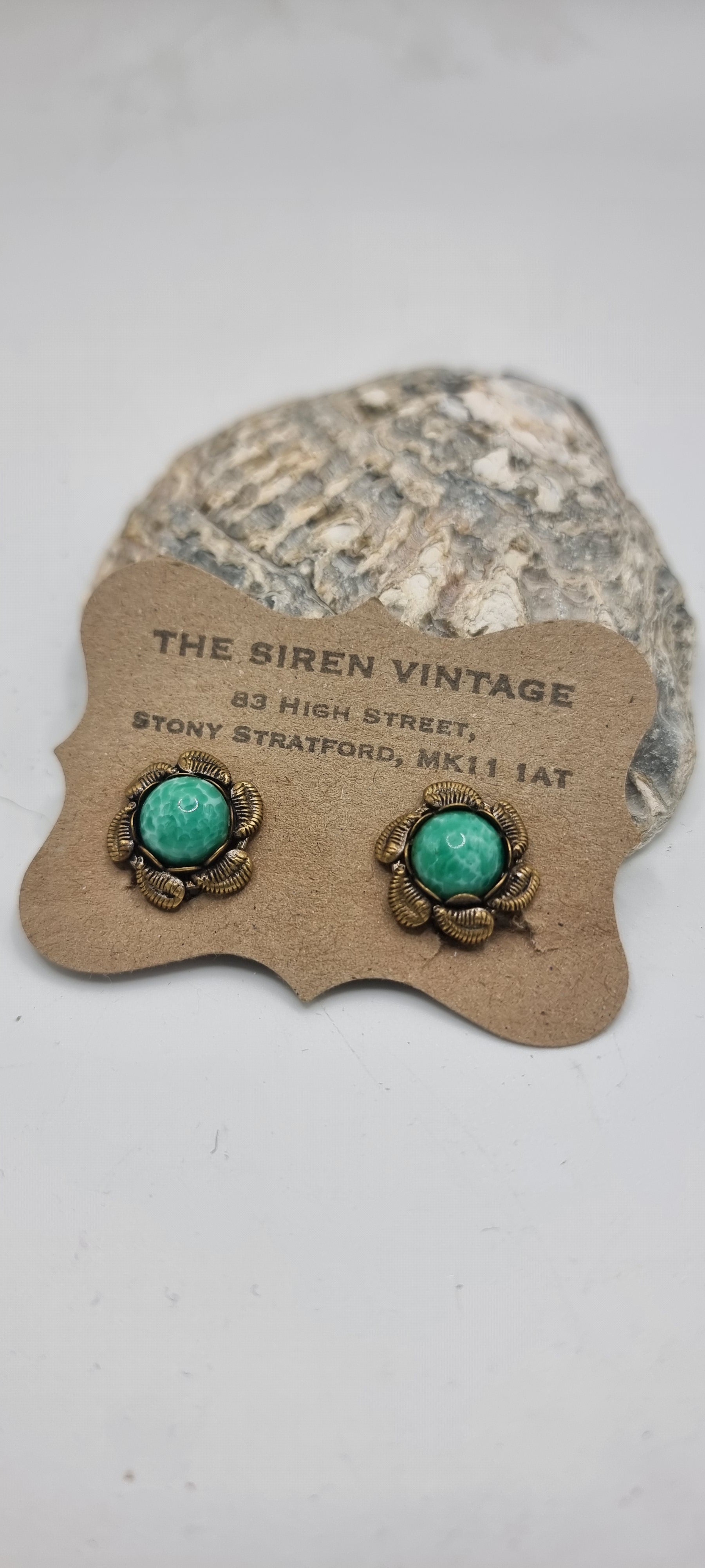 Vintage 1930s clip on  peaking glass earrings