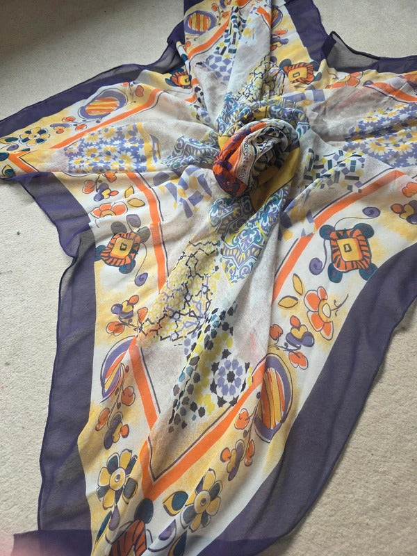 Vintage Per Spook Silk Scarf – Signed Designer Print
