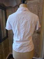 Load image into Gallery viewer, Vintage Y2K Cotton Traders Pink fitted Check Seersucker Popper Shirt UK 12
