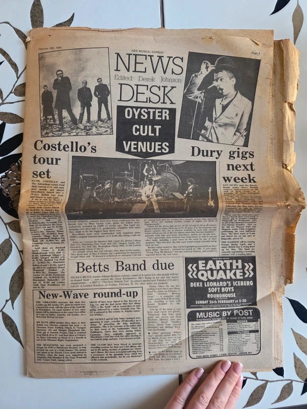 Vintage NME Newspaper February 18 1978 Sid Vicious Elvis Costello Punk