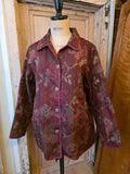 Vintage 1990s embroidered Chinese style burgandy jacket UK16