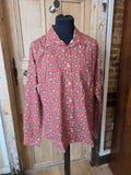 Pretty Green Liberty Print Shirt – Red Floral Cotton Slim Fit Button Up – Size XL