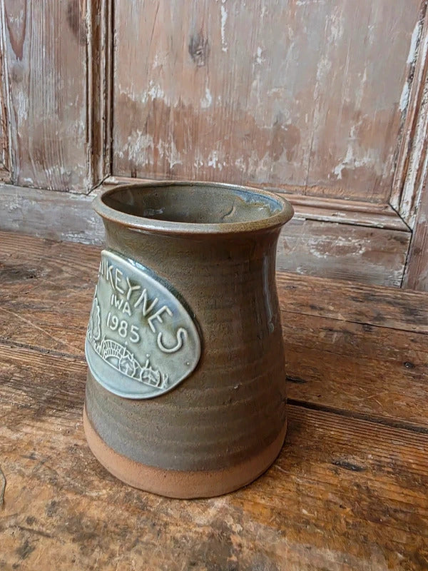 Vintage Milton Keynes Pottery Mug – 1985 Commemorative Stoneware Tankard