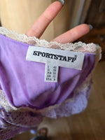 Load image into Gallery viewer, Vintage Y2K Sportstaff Lilac Ditsy Floral Midi Dress UK 8
