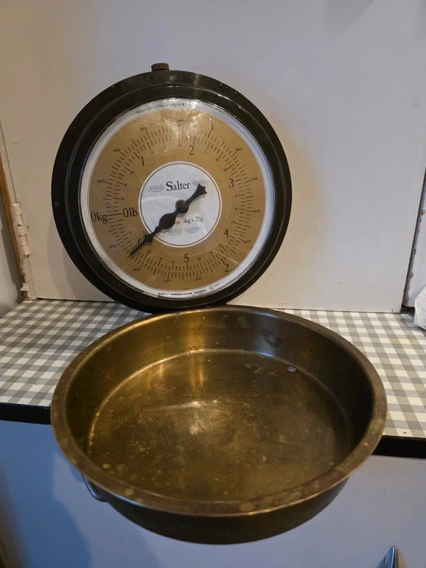 Vintage Salter Fold-Away Wall Scales c.1970s