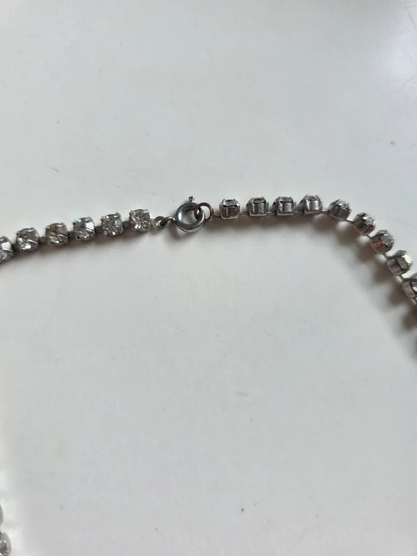Vintage 1950s Rhinestone Fringe Necklace