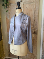 Load image into Gallery viewer, Vintage 90s Silver Oriental Style Satin Jacket by Y2K Collection – UK 10/12
