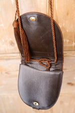 Load image into Gallery viewer, Vintage 1970s boho leather peacock feather shoulder bag
