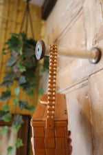 Load image into Gallery viewer, Vintage 1940s-early 1950s wooden bamboo box - tiki bag
