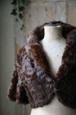 Load image into Gallery viewer, Vintage 1940s Mink Fur Coat – Dark Brown – Original Swing Cropped Evening Jacket
