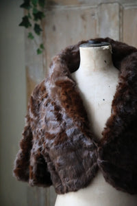 Vintage 1940s Mink Fur Coat – Dark Brown – Original Swing Cropped Evening Jacket