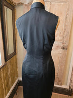Load image into Gallery viewer, Vintage 1960s Black &amp; Gold Hand-Beaded Cheongsam Dress
