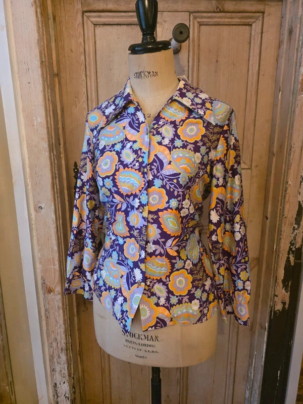 Vintage 1970s Psychedelic Floral Shirt – Famous Graff California